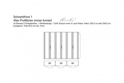 Coretta 2.0 von Disselkamp - Schrank mit Profiltüren Kernbuche - Spiegel