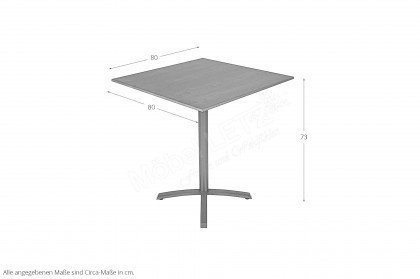 Colorado von SIT Mobilia - Gartentisch quadratisch HPL-Tischplatte in Blacksteel