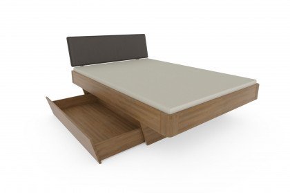 Cleveland von Nature Living - Holz-Bett 140x200 mit Polsterkopfteil