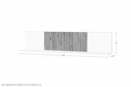 LINEA Q von Quadrato - Wandboard in Lack weiß-grau/ Eiche massiv