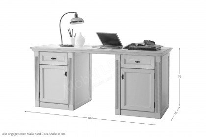 Maisonette von Wehrsdorfer - Schreibtisch in Vintage-Weiß
