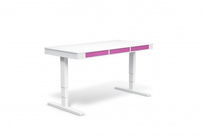 T6 von moll - höhenverstellbarer Schreibtisch weiß/ pink
