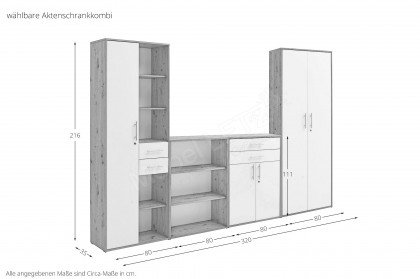 Pronto 2 von vito - Büromöbelset in Artisan Eiche/ Weiß