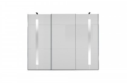 Imola W von Gallery M - Schrank ca. 247 cm breit Glas weiß mit Zierspiegel