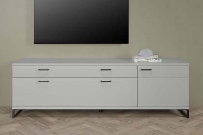 Yannik von Gallery M - Lowboard in Grey-White mit Metallgestell