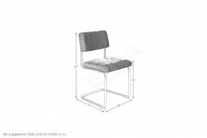 Adda von MCA - Stuhl mit anthrazitfarbenem Cordbezug