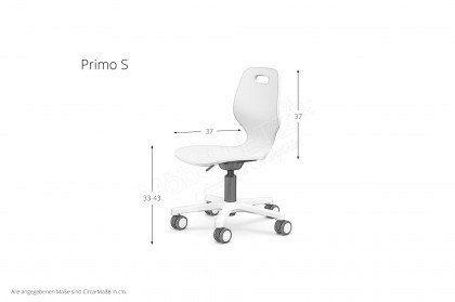 Primo-Teen von moll - höhenverstellbarer Schreibtischstuhl für Kinder in Weiß