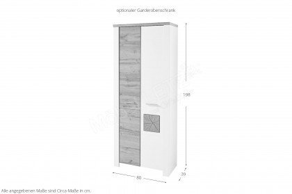 Materio 6011 von vito - Garderobe in Weiß/ Eiche Altholz