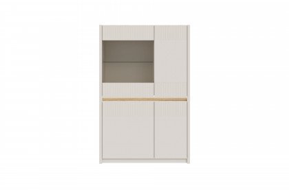 Oak Squere von Forte - Highboard-Vitrine Mauvella Oak/ Sand