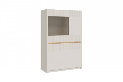 Oak Squere von Forte - Highboard-Vitrine Mauvella Oak/ Sand