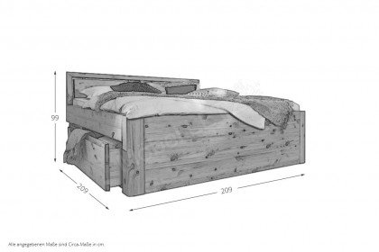 Gloria-Dream von Gomab - Holz-Doppelbett Kiefer mit Liegefläche 200x200 cm