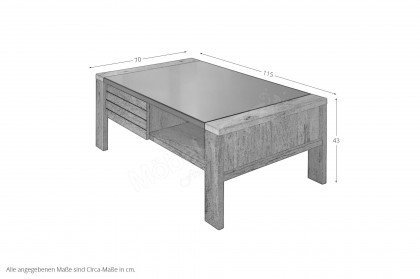 Lamella von Wohnconcept - Couchtisch mit einer Tischplatte in Cosmos grey