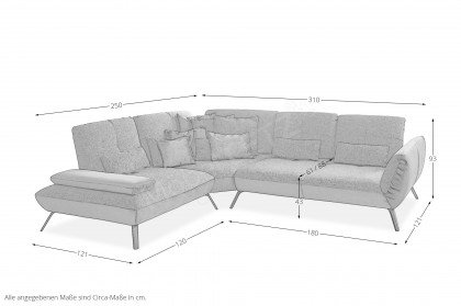 Dover von Poco - Polstersofa Variante links steel