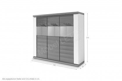 Manhattan von IDEAL Möbel - Highboard weiß/ graphit