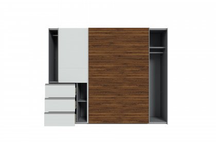 Winn 2 von Forte - Schwebetürenschrank Bakersfield Walnut - secret grey