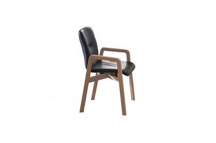 Naaja von Hartmann - Stuhl mit schwarzem Lederbezug