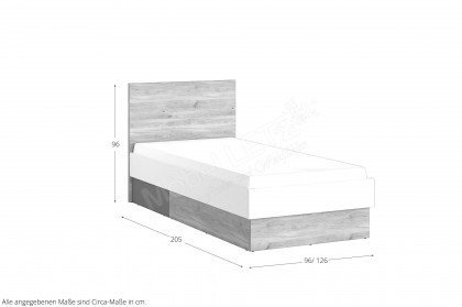 Twenty von Meble Wojcik - Jugendzimmer-Set mit Bett 90 x 200 cm & Schrank