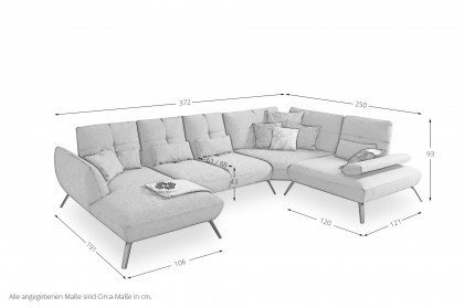 Dover von Poco - XXL-Sofa rechts anthrazit-dunkelgrau