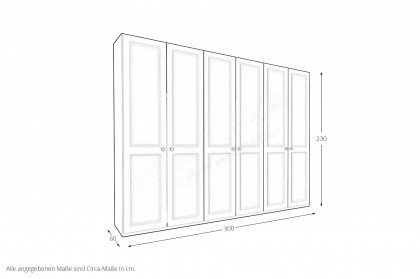 Charleston von Disselkamp - Kleiderschrank weiß mit Rahmentüren