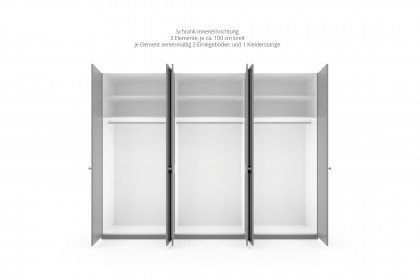 Charleston von Disselkamp - Kleiderschrank weiß mit Rahmentüren