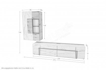 Vtektura living von Voglauer - Wohnwand Wildeiche rustiko/ Firneis white