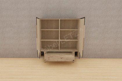 Vtektura living von Voglauer - Highboard in Wildeiche rustiko mit Glas in Firneis dark