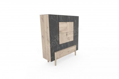 Vtektura living von Voglauer - Highboard in Wildeiche rustiko mit Glas in Firneis dark