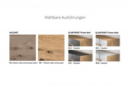 Vtektura living von Voglauer - Highboard in Wildeiche rustiko mit Glas in Firneis dark