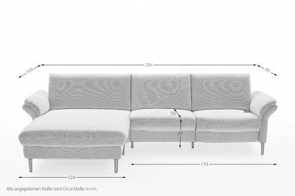 1207 von Carina - Sofa Ausführung links silber