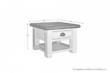 Chic Oak von XO Interiors - Couchtisch 119 reinweiß / Eiche