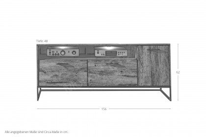 Sweep1011 von vito - TV-Unterteil mit Metallgestell in dunklem Graphit