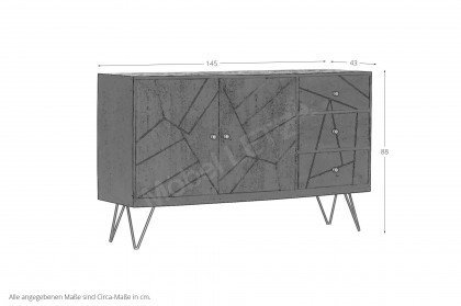 Scan von GUTMANN - Sideboard 65152 Akazie/ Metall
