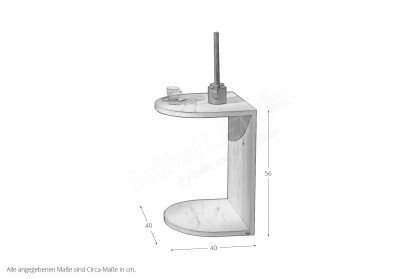 Vtektura living von Voglauer - Beistelltisch Wildeiche mit Glas in Firneis white