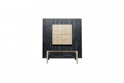 Vtektura living von Voglauer - Highboard in Wildeiche rustiko mit Glas in Firneis dark