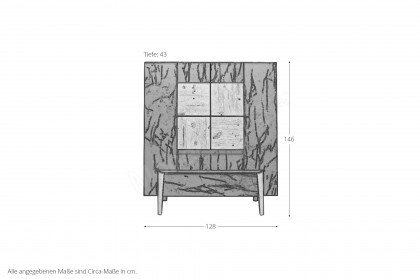 Vtektura living von Voglauer - Highboard in Wildeiche rustiko mit Glas in Firneis dark