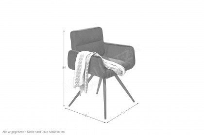 Rialto von Mondo - Stuhl mit Cordbezug in Grau