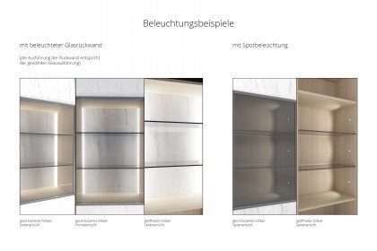 Vtektura living von Voglauer - Vitrine in Alteiche schwemmgrau und Firneis dark