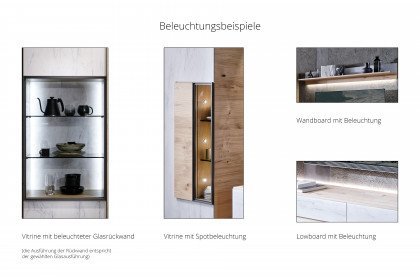 Vtektura living von Voglauer - Wohnwand in Wildeiche und Glas Firneis white