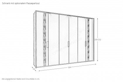 Callao von Disselkamp - Schrank mit lackierten Türen und Wellenprofil