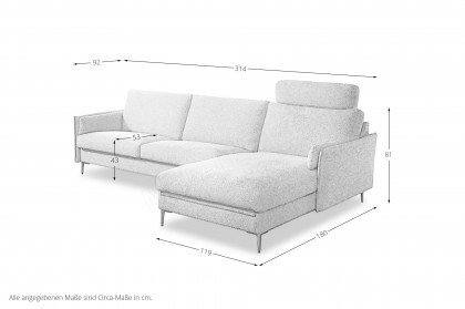 CL 820 von Erpo Polstermöbel - Polstersofa rechts beige