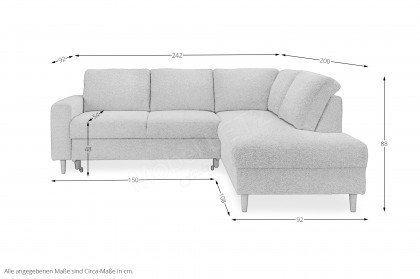 Passo von Benformato - Ecksofa rechts silver