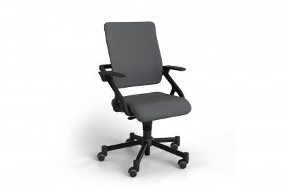 Tio black von Paidi - Schreibtischstuhl Gestell schwarz/ Sitz- und Rückenbezug grau