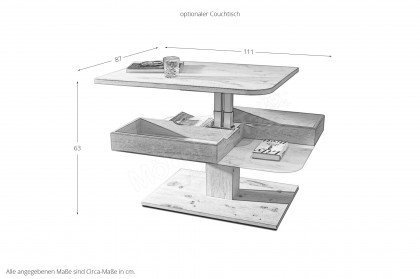 Vtektura living von Voglauer - Wohnkombination mit Vitrine in Wildeiche/ Firneis white