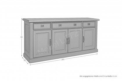 Chic Oak von XO Interiors - Sideboard 127DR dark grey/ Eiche
