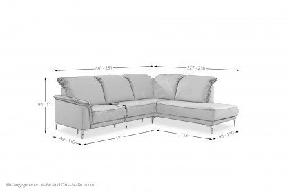 1210 von Carina - Eckgarnitur Variante rechts dark-grey