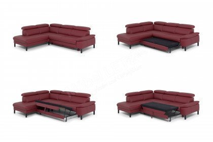 1082 von Carina - Ledersofa links cherry