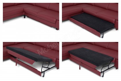 1082 von Carina - Ledersofa links cherry