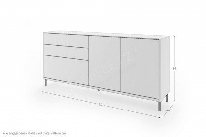 SOFT Q von Quadrato - Sideboard in Lack hellgrau