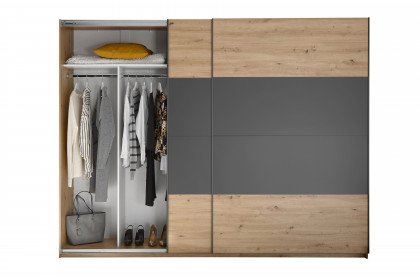 Cordoba von LIV'IN - Kleiderschrank ca. 270 cm breit Eiche Artisan - graphit