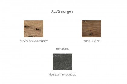 Vrock living von Voglauer - Couchtisch Alteiche rustico und Alpengranit